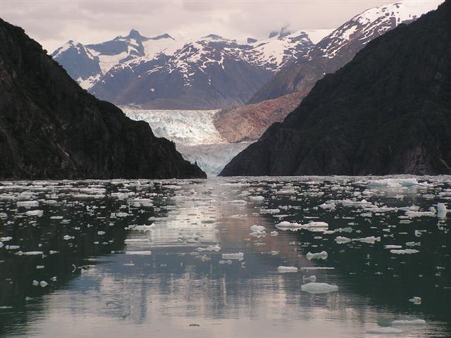 Large photo of Melting Sawyer Glacier,  Tracy Fjord, Alaska